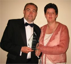 Craig and Zoe with the Future Winning Business Award